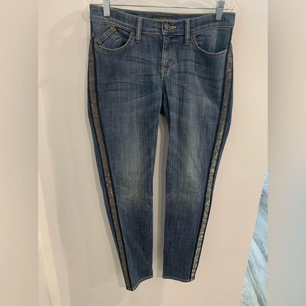 Rock & Republic Skinny Jeans Blue Black Unique Seam